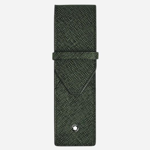 The Tweed Khaki Sartorial Leather 2-Pen Pouch by Montblanc.
