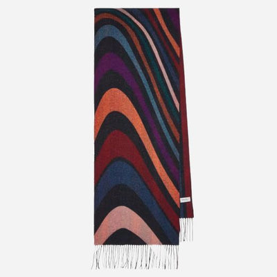 The Women's Midnight Swirl Black Lightweight Wool Scarf by Paul Smith.