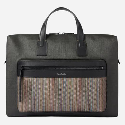The Men's Folio with 'Signature Stripe' Coated Canvas Pocket by Paul Smith.