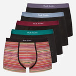 The 5-Pack Organic Cotton Black and ‘Signature Stripe’ Stretch Boxer Briefs by Paul Smith.