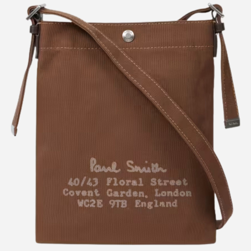 The Paul Smith Khaki 'Floral Street' Organic Cotton Blend Canvas Musette Bag by Paul Smith.