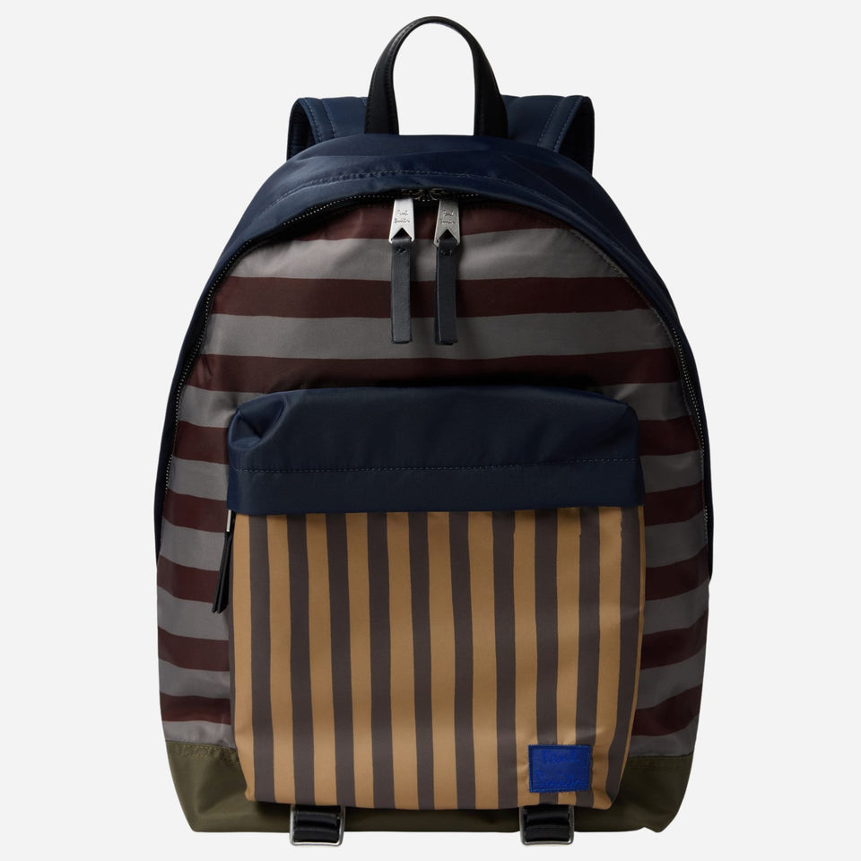 The Paul Smith Multistripe Recycled Nylon Backpack with Signature Logo Patch by Paul Smith.