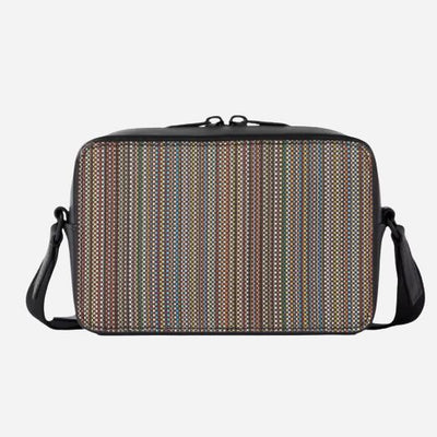 The Signature Stripe Coated Canvas Cross Body Bag with Dual Zip by Paul Smith.