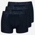 The Paul Smith 3-Pack Men's Navy Modal Comfort Boxer Briefs with Large Logo Waistbands by Paul Smith.