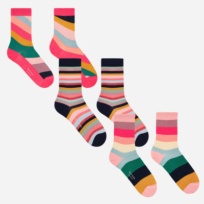 The Paul Smith 3-Pack Cotton Multicoloured Swirl and Glitter Socks by Paul Smith.