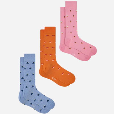 The Paul Smith 3-Pack Multicoloured Summer Novelty Socks by Paul Smith.