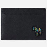 The Paul Smith Black Leather Credit Card Holder with Striped Zebra Logo by Paul Smith.