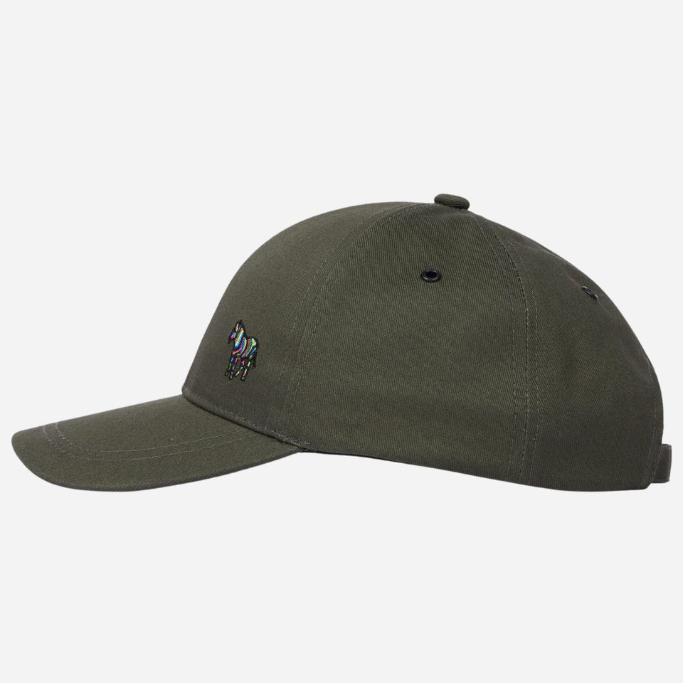 The Paul Smith Dark Taupe Cotton Baseball Cap with Striped Zebra Logo by Paul Smith.