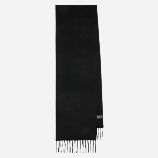 The Men's Black Cashmere Scarf with Signature Logo Patch by Paul Smith.