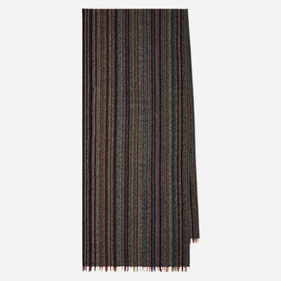 The Men’s Hopsack 'Signature Stripe' Merino Wool Scarf by Paul Smith.