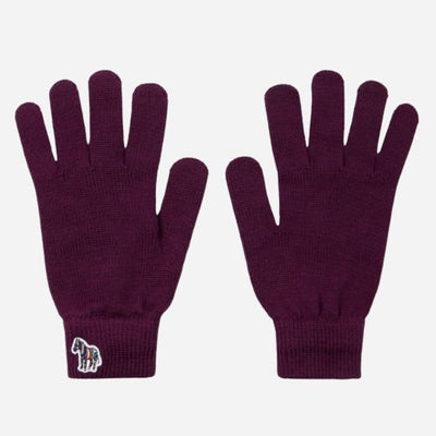 The Men's Red Wool Gloves with Striped Zebra Logo by Paul Smith.