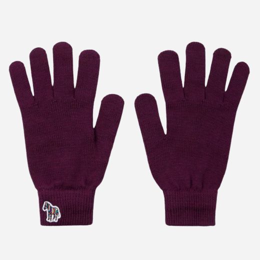 The Men's Red Wool Gloves with Striped Zebra Logo by Paul Smith.