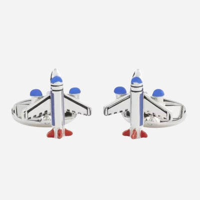 The Men's 'Aeroplane' Cufflinks with Blue and Red Detailing by Paul Smith.
