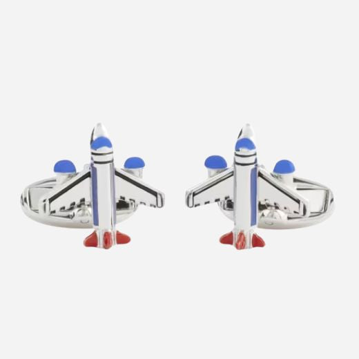 The Men's 'Aeroplane' Cufflinks with Blue and Red Detailing by Paul Smith.