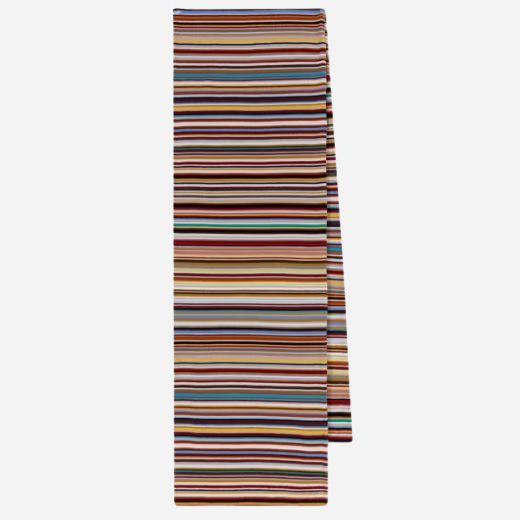 The Men's 'Signature Stripe' Woven Merino Wool Scarf by Paul Smith.
