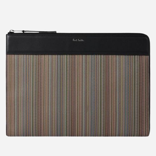 The Signature Stripe Coated Canvas Document Case by Paul Smith.