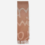 The Women's Brown Wool Blend Scarf with Signature Print by Paul Smith.