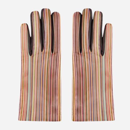 The Women's Signature Stripe Leather Gloves by Paul Smith.