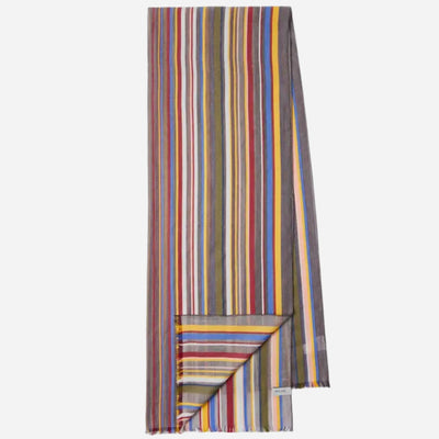 The Paul Smith Women's Signature Stripe Woven Cotton Scarf by Paul Smith.