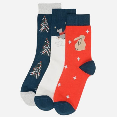 The 3-Pack An Ice Day Sock Set with Seasonal and Patterned Designs by Radley.