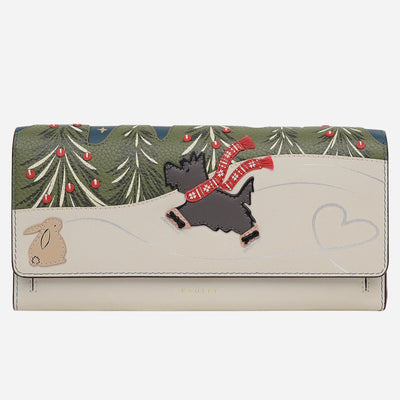 The An Ice Day Teal 8CC Large Flapover Wallet by Radley.