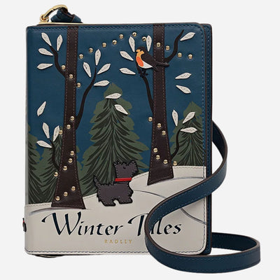 The Book Street Winter Tales Teal Small Flapover Cross Body Bag by Radley.