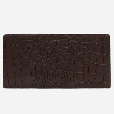 The Coin Street Faux Croc Dark Oak Large Bifold Purse by Radley.