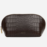 The Commute Street Dark Oak Faux Croc Medium Cosmetic Pouch by Radley.