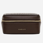 The Commute Street Dark Oak Faux Croc Small Zip Around Jewellery Box by Radley.