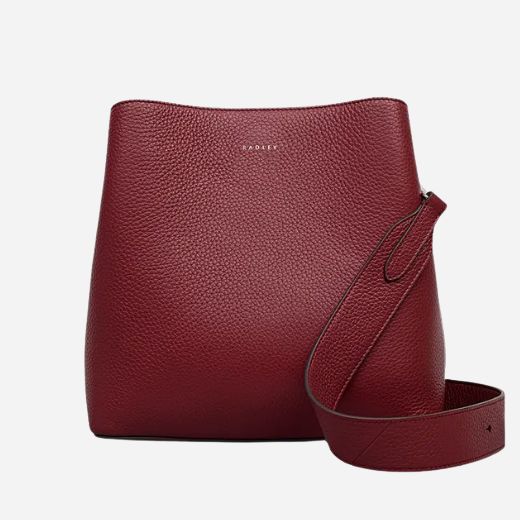 The Dukes Place Carmine Red Leather Medium Compartment Cross Body Bag by Radley.