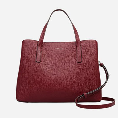 The Dukes Place Carmine Red Leather Medium Zip Top Multiway Bag by Radley.