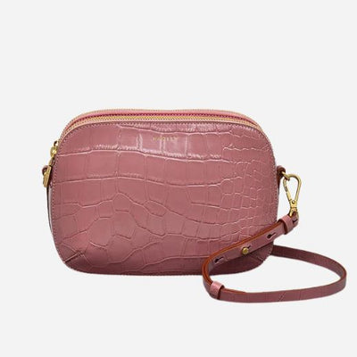 The Dukes Place French Rose Faux Croc Medium Zip Top Cross Body Bag by Radley.