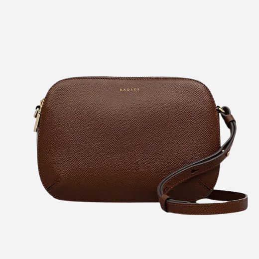 The Dukes Place Textured Chocolate Brown Medium Zip Top Cross Body Bag by Radley.