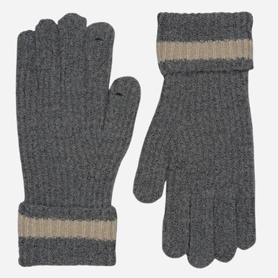 The Knitters Lane Dark Grey Gloves with Contrasting Stripe by Radley.