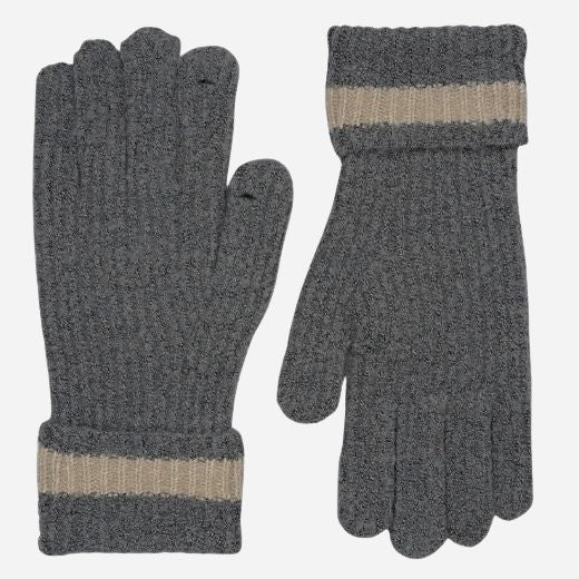 The Knitters Lane Dark Grey Gloves with Contrasting Stripe by Radley.