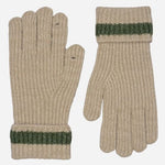 The Knitters Lane Oatmeal Marl Gloves with Contrasting Stripe by Radley.