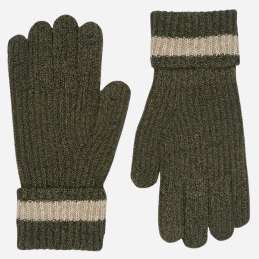 The Knitters Lane Pine Needle Gloves with Contrasting Stripe by Radley.