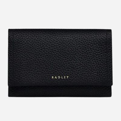 The Oak Street Black Leather Medium Flapover Purse by Radley.