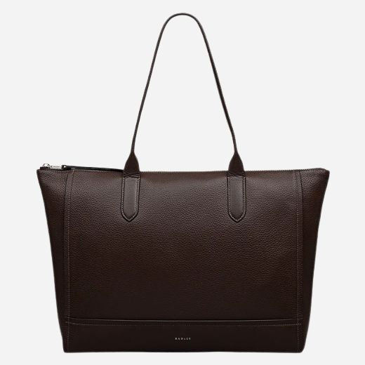 The Oak Street Dark Oak Brown Medium Zip Top Tote Bag by Radley.