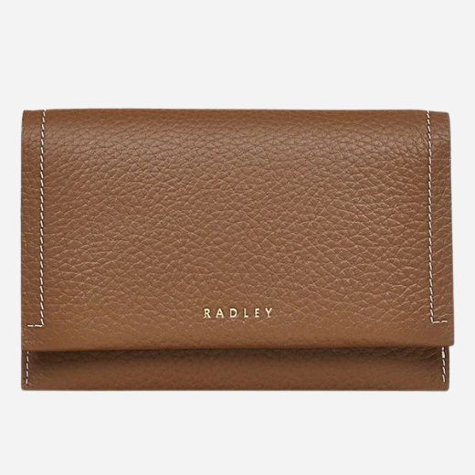 The Oak Street Saddle Brown Leather Medium Flapover Purse by Radley.