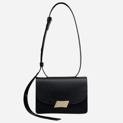The The Belsize Black Leather Small Flapover Shoulder Bag by Radley.