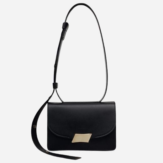 The The Belsize Black Leather Small Flapover Shoulder Bag by Radley.