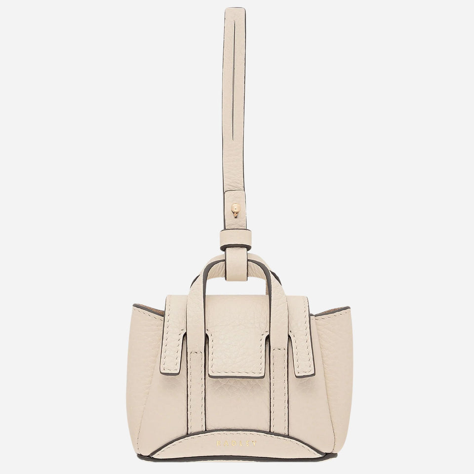 The Radley The Chancery Salt White Leather Bag Charm by Radley.
