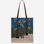 The Winter Tales Teal Medium Open Top Canvas Tote Bag by Radley.