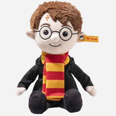 The 28 cm Harry Potter with Gryffindor Scarf and Hogwarts Outfit by Steiff.