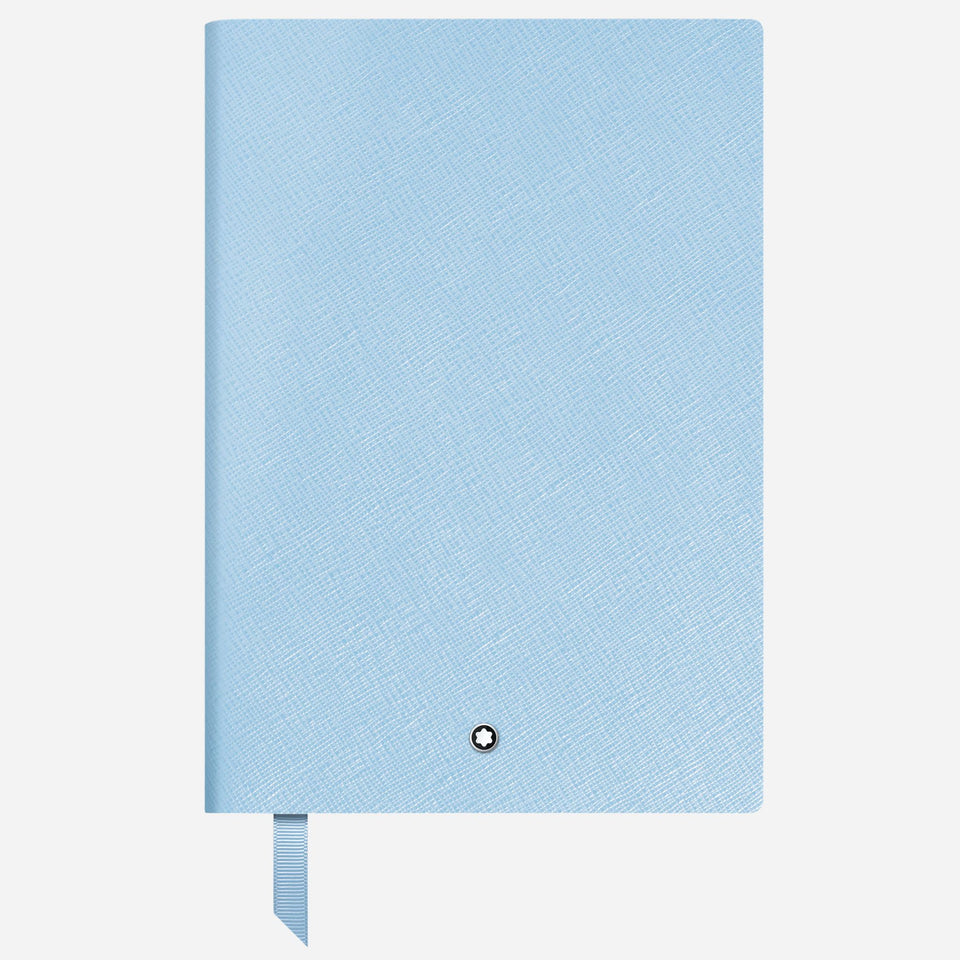 The Fine Stationery Medium Pale Blue Sartorial Leather Notebook with Lined Pages by Montblanc.