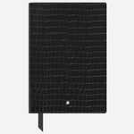 The Fine Stationery Medium Black Croco-Embossed Leather Notebook with Lined Pages by Montblanc.