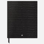 The Fine Stationery Large Black Croco-Embossed Leather Notebook with Lined Pages by Montblanc.
