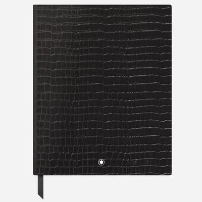 The Fine Stationery Large Black Croco-Embossed Leather Notebook with Lined Pages by Montblanc.