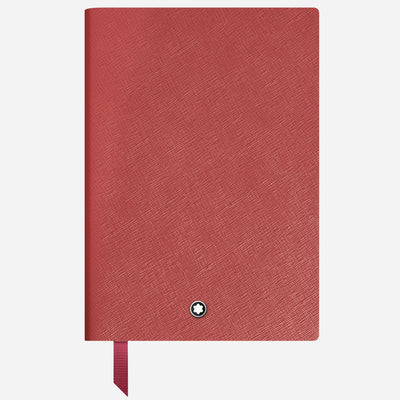 The Fine Stationery Medium Brick Red Sartorial Leather Notebook with Squared Pages by Montblanc.